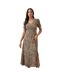 Dorothy Perkins Womens/Ladies Leopard Print Short-Sleeved Midi Dress (Brown/Black) - UTDP1589