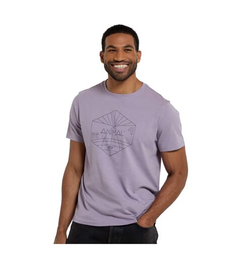 Animal Mens Jacob Linear T-Shirt (Lilac) - UTMW2790