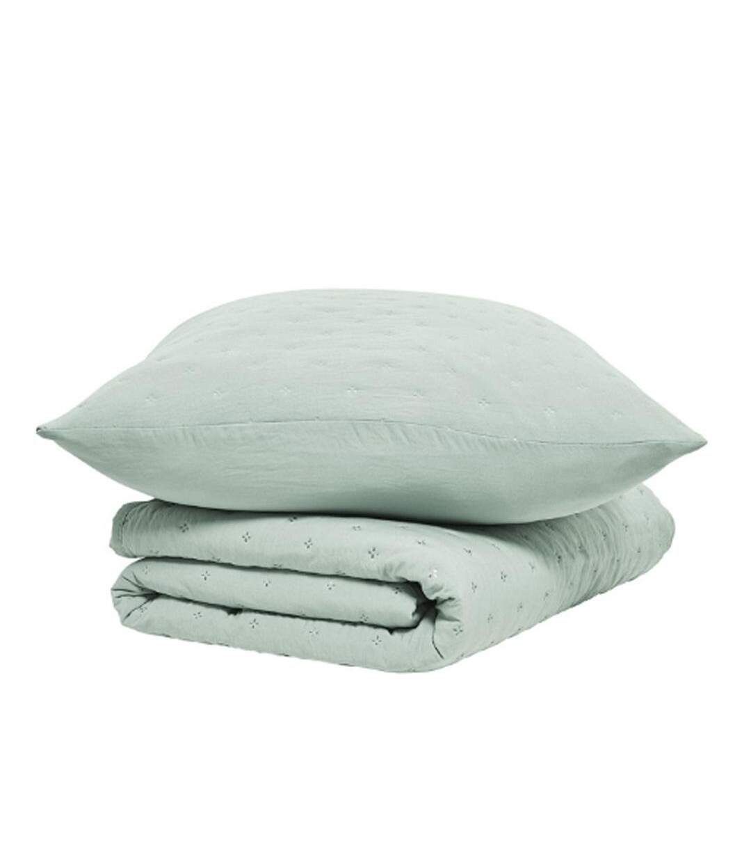 Couvre lit vert + 2 taies d'oreiller today 260x240cm-2