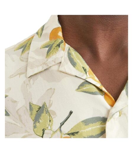 Chemise manches courtes beige/verte homme jack & jones jorluke - xxl