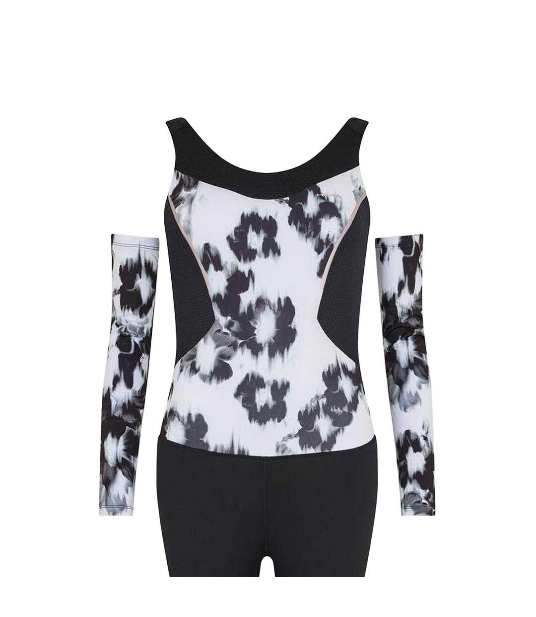 Combinaison De Ski Motif/style Floral Abstrait Femme Blanc Head-3