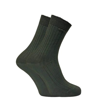 2 Pack Mens 100% Cotton Hiking Boot Socks