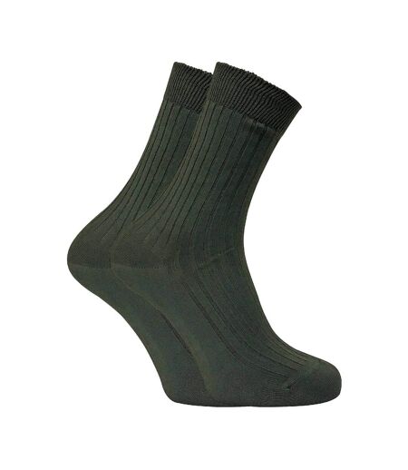 2 Pack Mens 100% Cotton Hiking Boot Socks