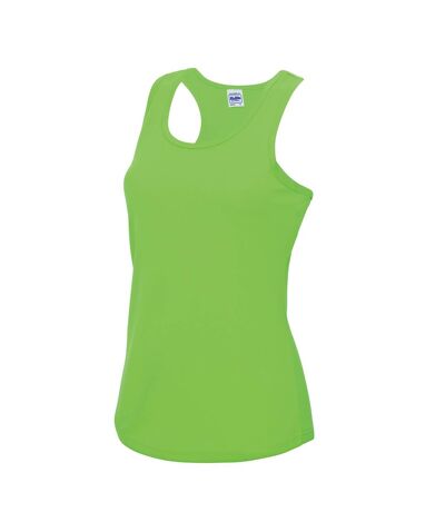 Just Cool Girlie Fit Sports Ladies Vest / Tank Top (Electric Green)