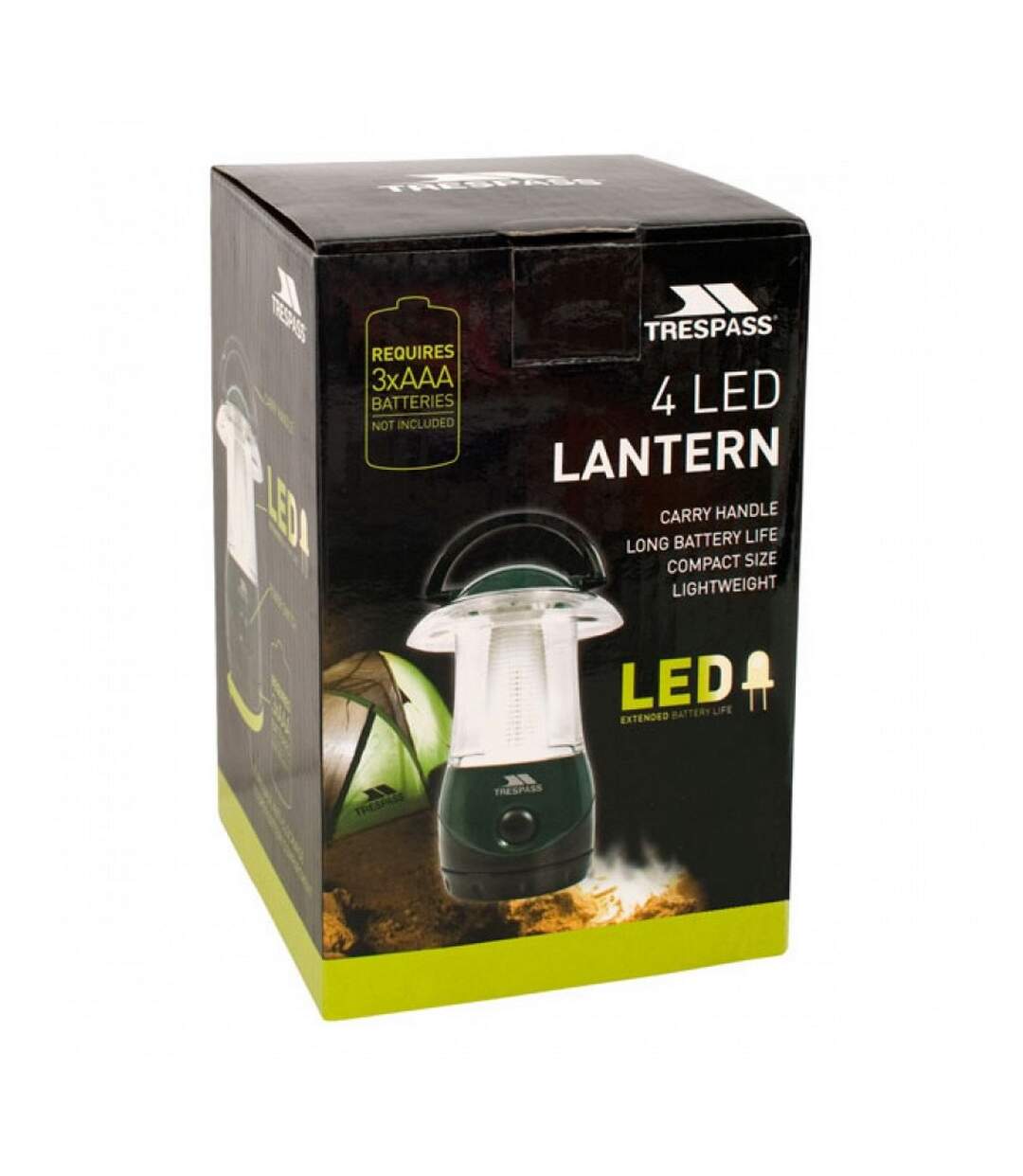 Trespass Embers 4 LED Battery Lightweight Lantern (One Size) (Dark Green) - UTTP1033