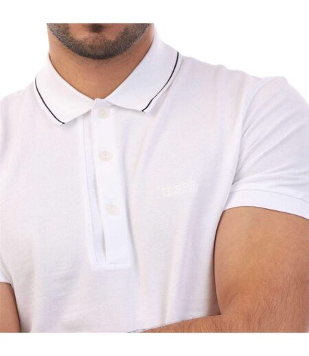 Polo Manches Courtes Motif/style Logo Tonal Homme Blanc Cassé Boss