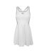 Robe T-shirt Motif/style Évasé Femme Blanc Vert Sombre Slazenger-1