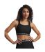 Womens/ladies Heatgear Medium Impact Sports Bra Black White Under Armour-4