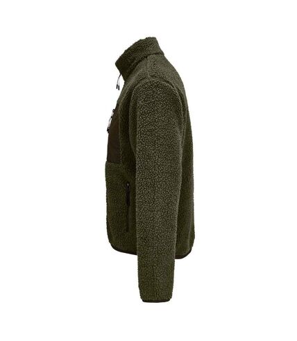 SOLS Unisex Adult Fury Sherpa Fleece Jacket (Army/Dark Army)