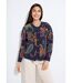 Gilet chaud court boutonné jacquard avec laine-1