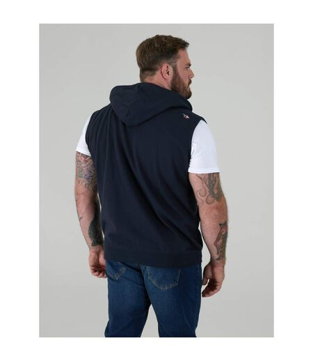Mens D555 Blake Kingsize Sleeveless Full Zip Hoodie Navy Duke
