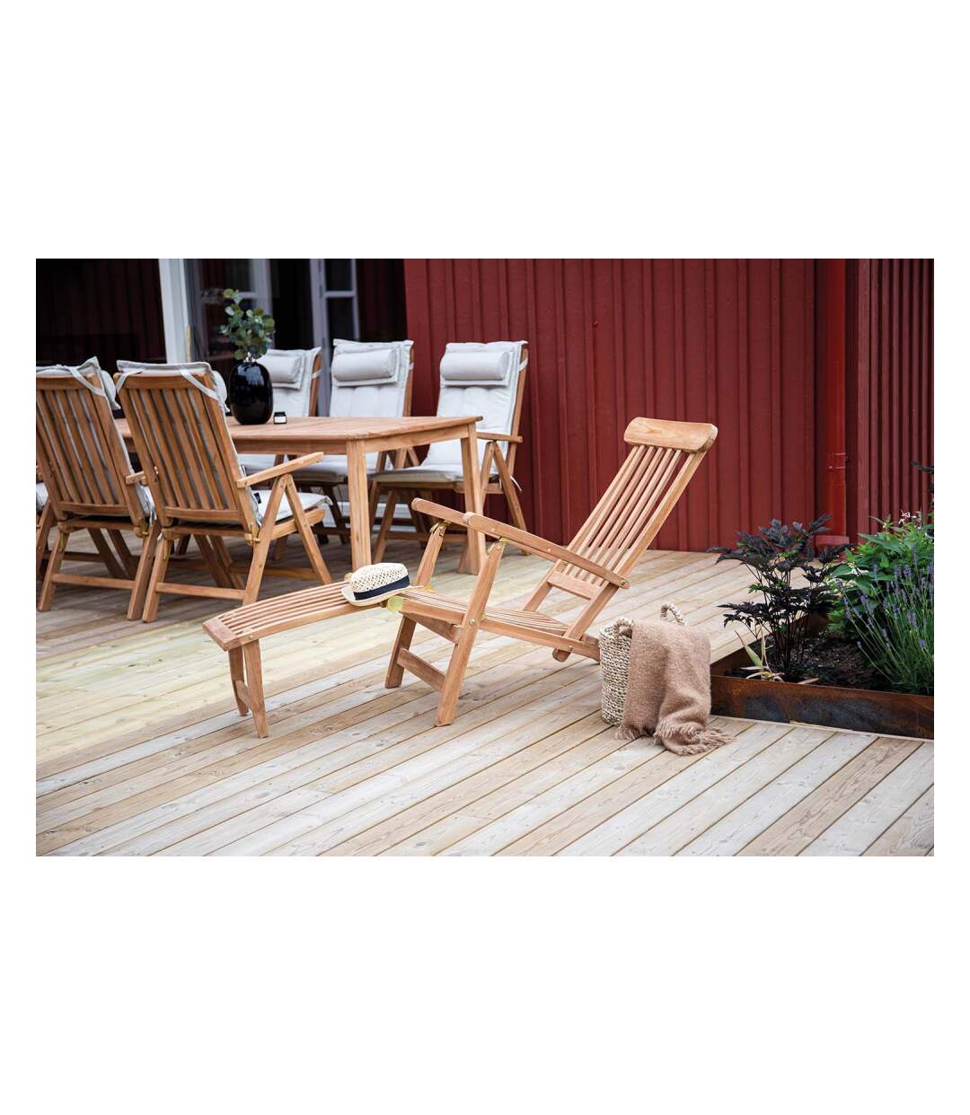 Chaise longue de jardin en Teck Kenya-2