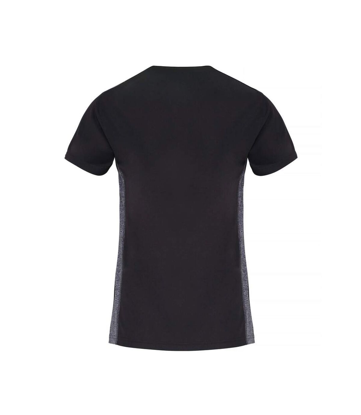 TriDri Womens/Ladies Contrast Panel Performance T-Shirt (Charcoal/Black Melange)
