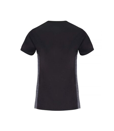 TriDri T-shirt Performance à empiècement contrasté pour femmes/femmes (Mélange anthracite/noir) - UTRW6540