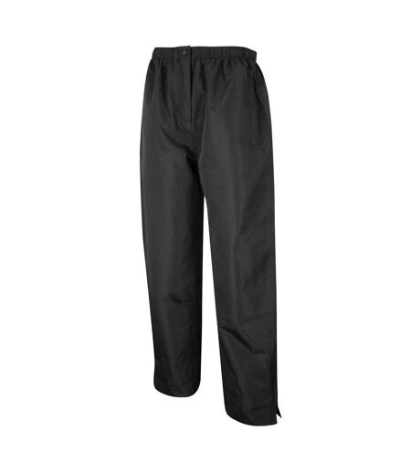 Womens/ladies Drop Hem Waterproof Trousers Black Island Green