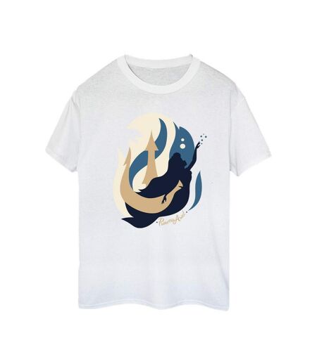Disney T-shirt boyfriend en coton Femme/Ladies The Little Mermaid Colour Silhouettes (Blanc) - UTBI30948