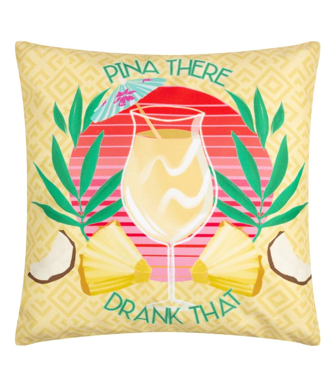 Pina there abstract outdoor cushion cover 43cm x 43cm yellow Furn-1