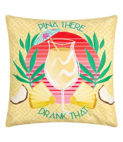Pina there abstract outdoor cushion cover 43cm x 43cm yellow Furn