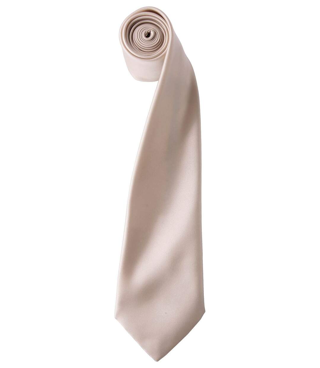 Cravate satin unie - PR750 - beige naturel-1