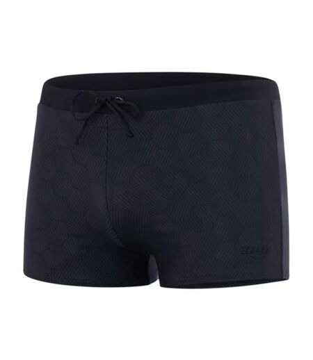 Short De Bain Motif/style Géométrique Homme Noir Gris Speedo
