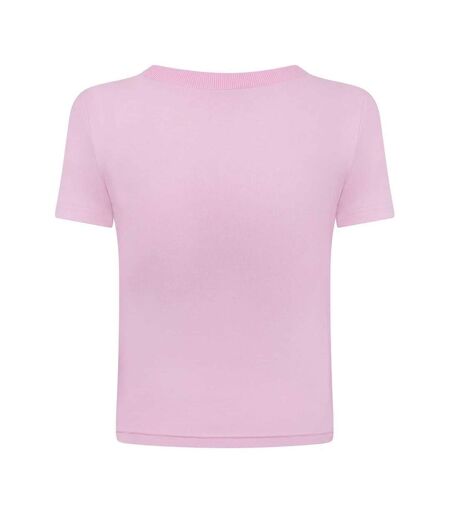 Womens/ladies Cherry Crop T-shirt Pink Daisy Street