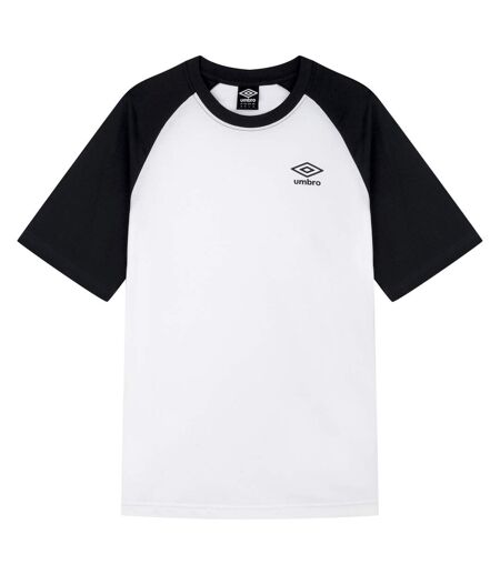 Umbro Mens Core Raglan T-Shirt (White/Collegiate Blue) - UTUO1706