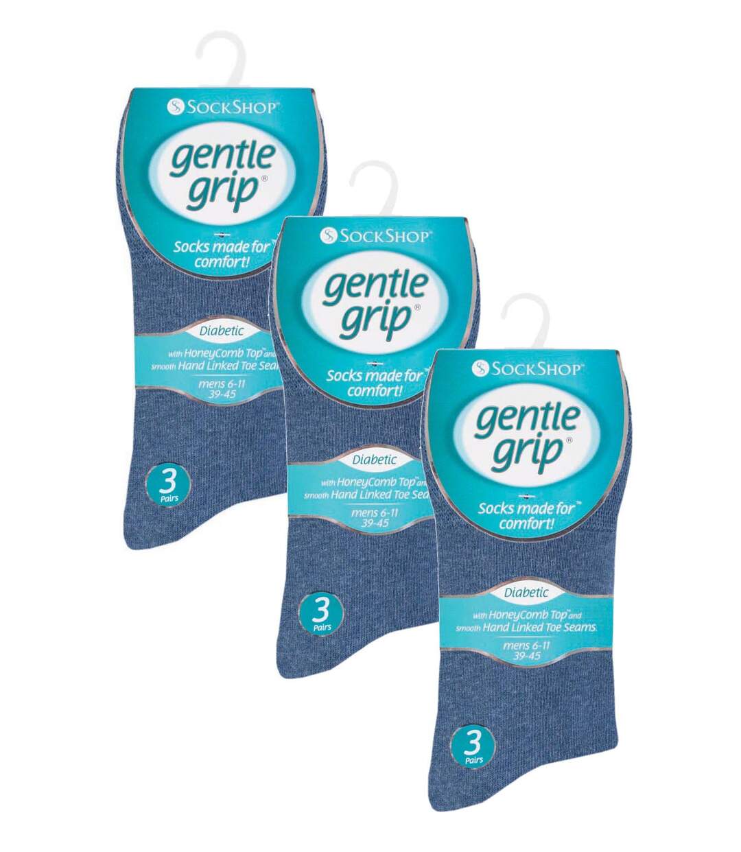 Gentle Grip - 9 Paires Homme Chaussettes Coton Diabétique