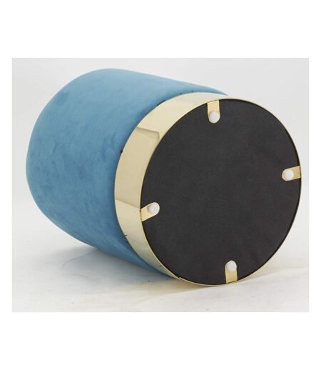 Pouf en velours et métal doré (Lot de 2)