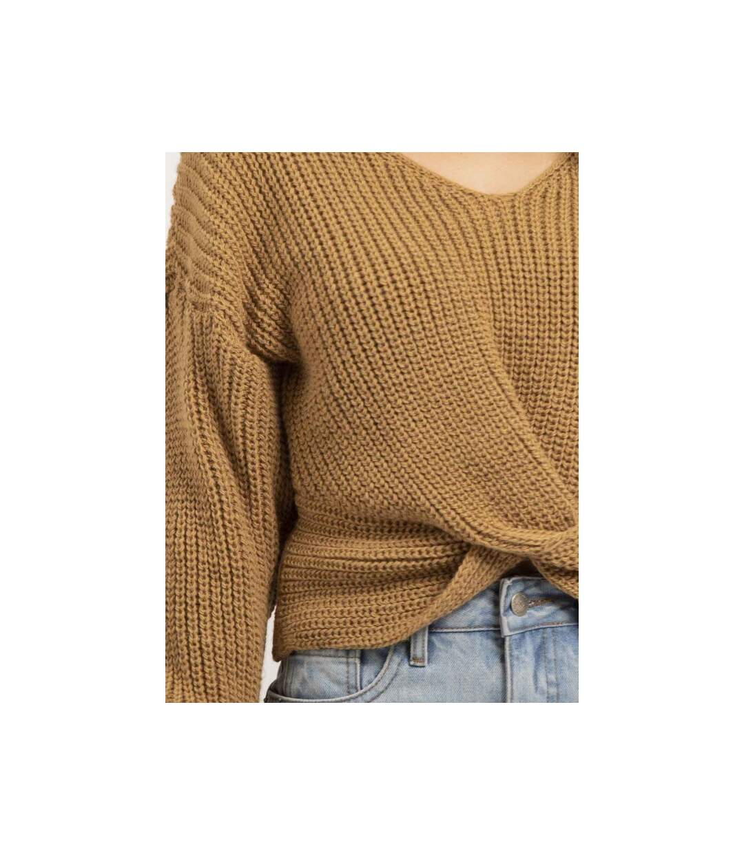 Pull col V avec noeud KIRVINA - Dona X Lisa-3