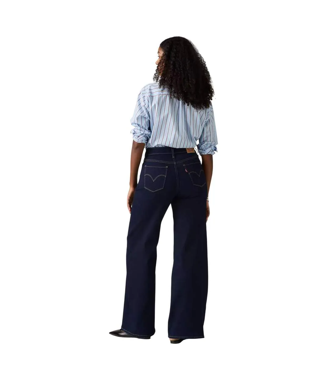 Womens/ladies Wide Leg Shaping Jeans Darkest Sky Levis-3