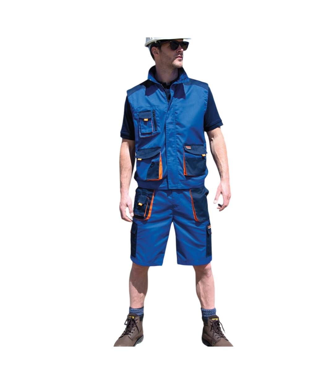 Short À Poches Adulte Bleu Roi Bleu Marine Orange WORK-GUARD By Result-1