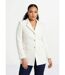 Veste droite boutonnée tissu natté col tailleur-1