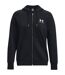 Womens/ladies Essential Drop Sleeve Full Zip Hoodie Black Under Armour-2