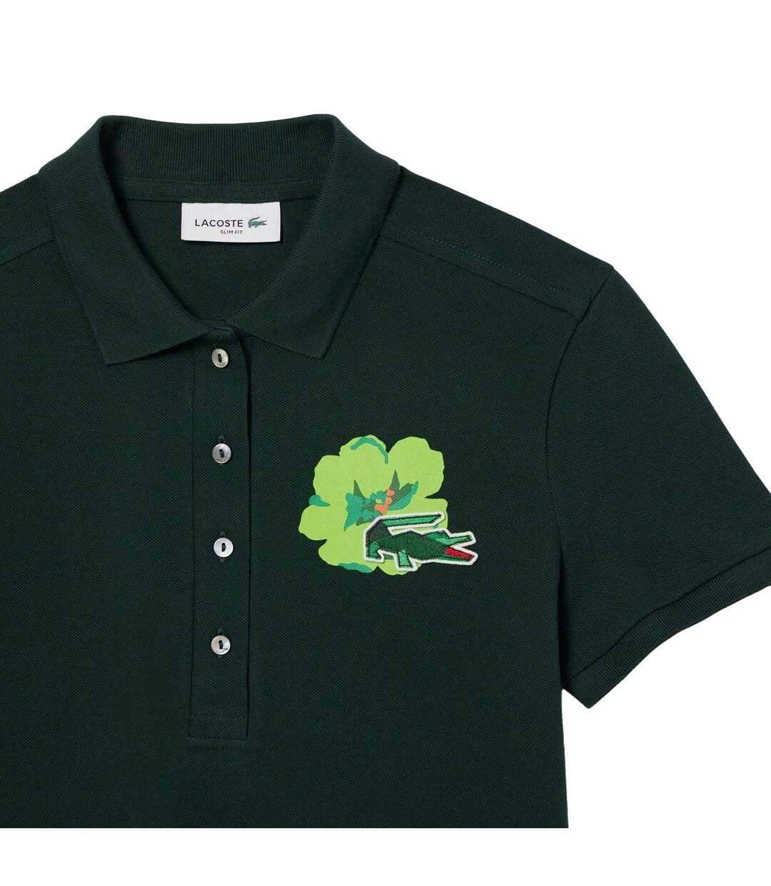 Womens/ladies L.12.d Mini Pique Stretch Slim Polo Shirt Green Lacoste-4