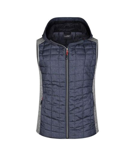 Veste Hybride Femme Gris Clair Chiné Anthracite James And Nicholson