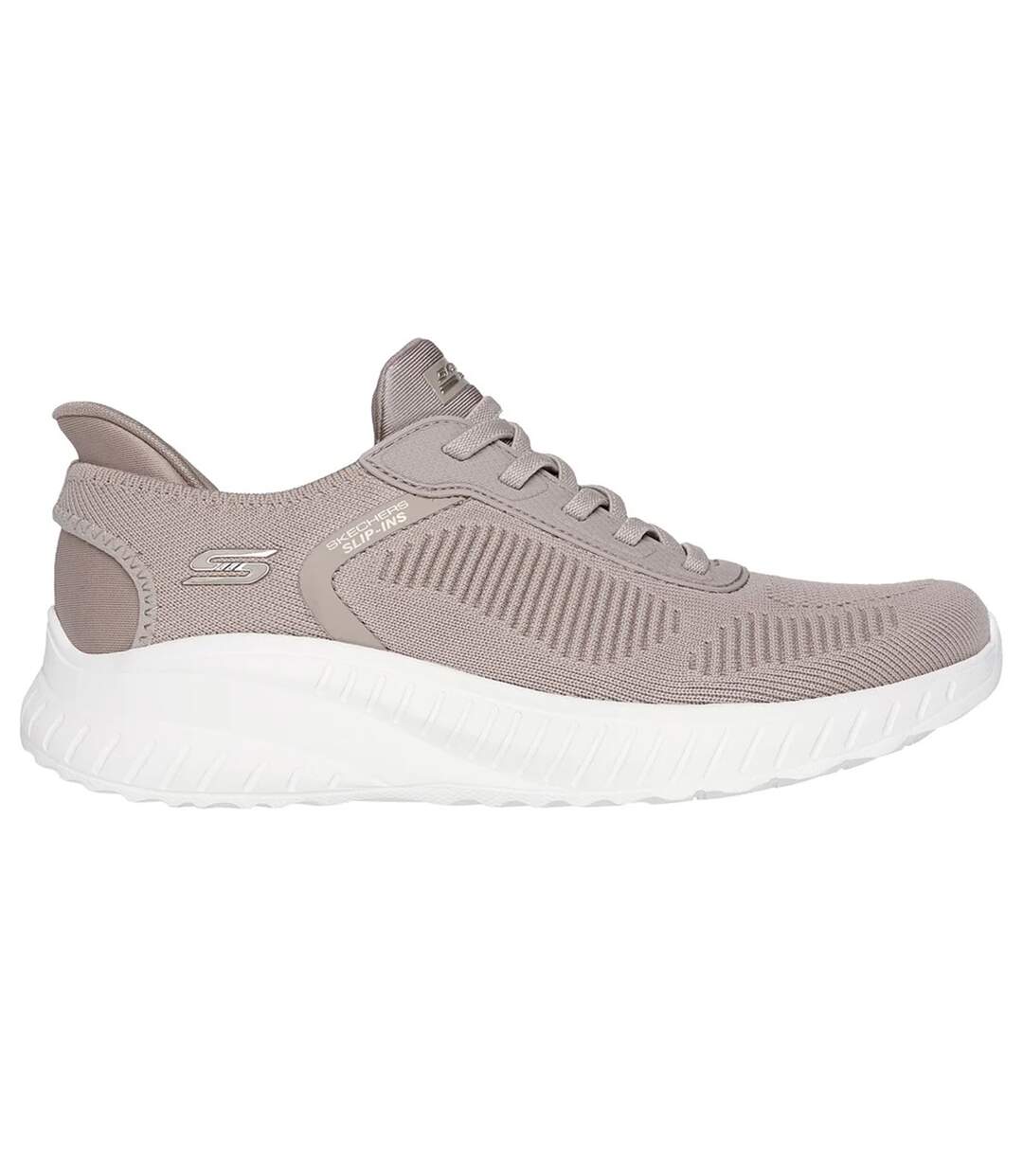 Womens/ladies bobs squad chaos current muse sports trainers taupe Skechers-3