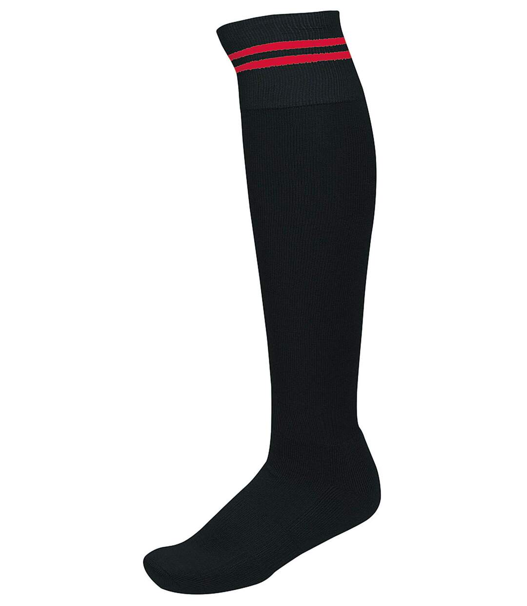 chaussettes sport - PA015 - noir rayure rouge-1