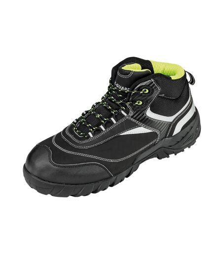 Mens blackwatch nubuck safety boots black/silver WORK-GUARD by Result