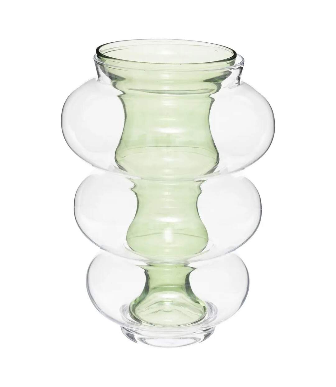 Vase Double en Verre Matali 36cm Vert-1