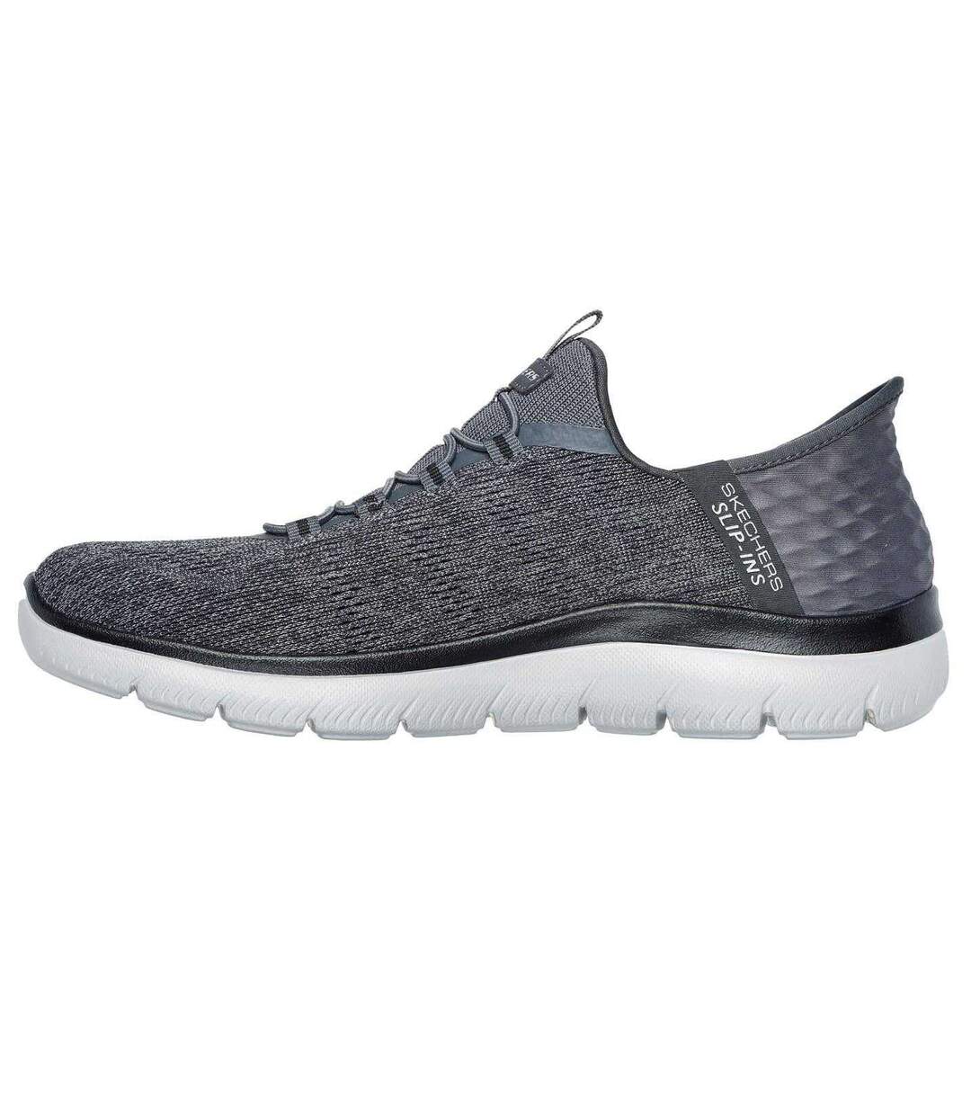 Mens Summits Key Pace Mesh Slip-in Flat Trainers Charcoal Skechers-2