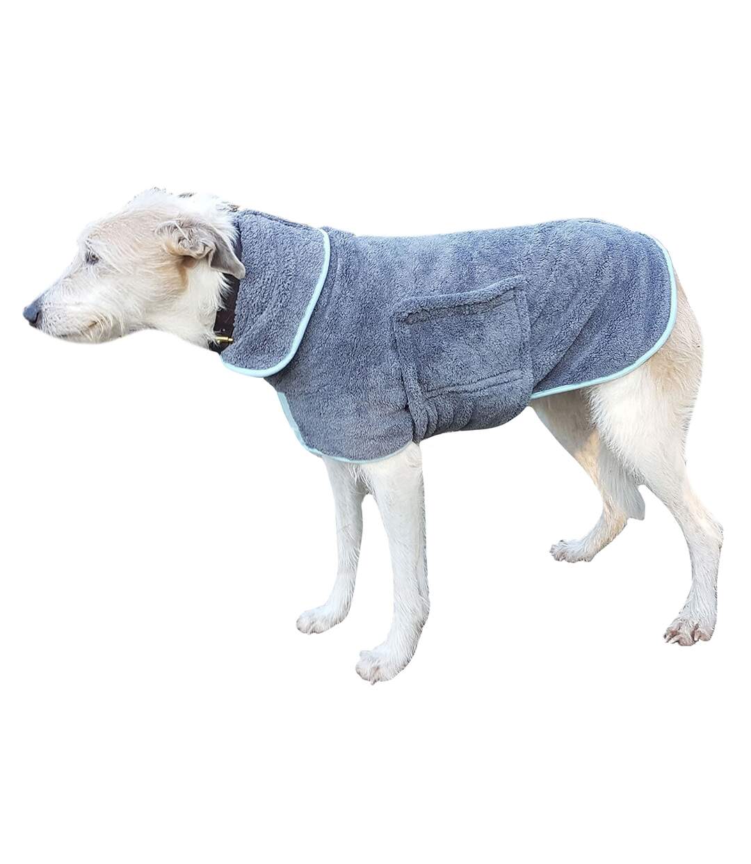 Dog drying coat 80cm grey/blue Henry Wag-1