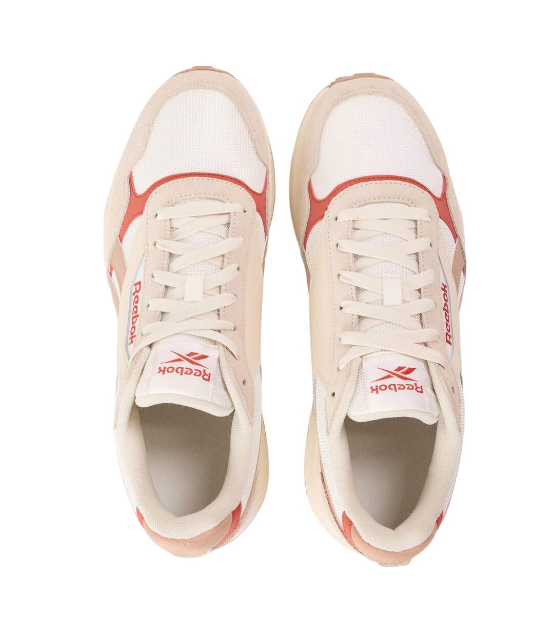 Mens Glide Dmx Mesh Trainers Chalk Grey Red Reebok-3