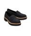 Womens/ladies cara leather loafers black Toms