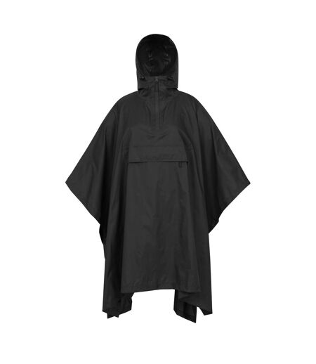 Womens/ladies pakka waterproof poncho black Mountain Warehouse