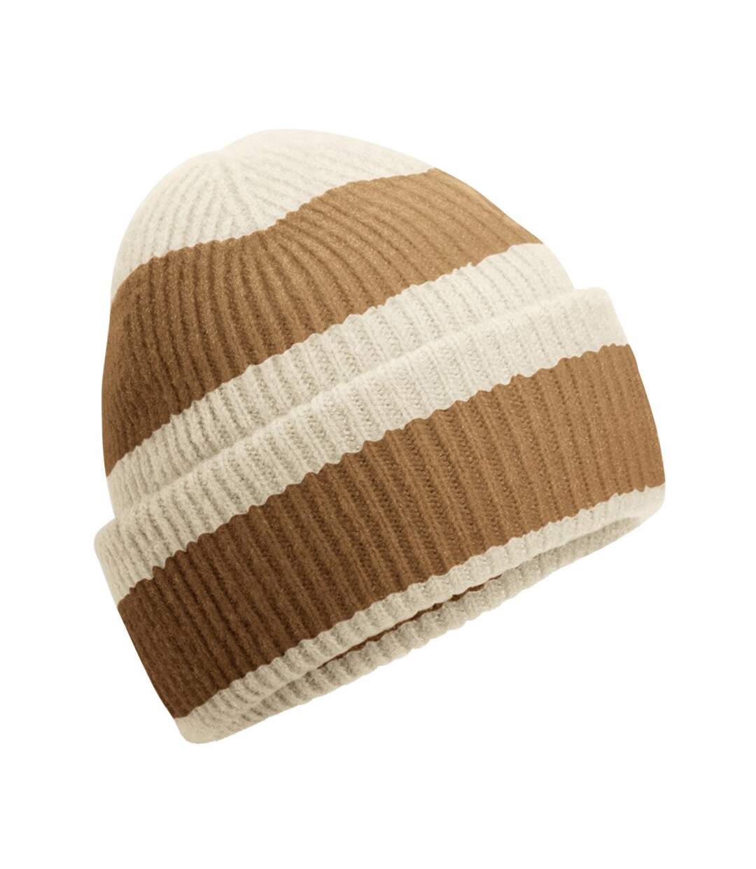 Colour Block Beanie Natural Stone Dusty Blue Beechfield-1