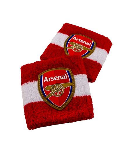 Arsenal FC Crest Cotton Wristband (Pack of 2) (Red/White) (One Size)