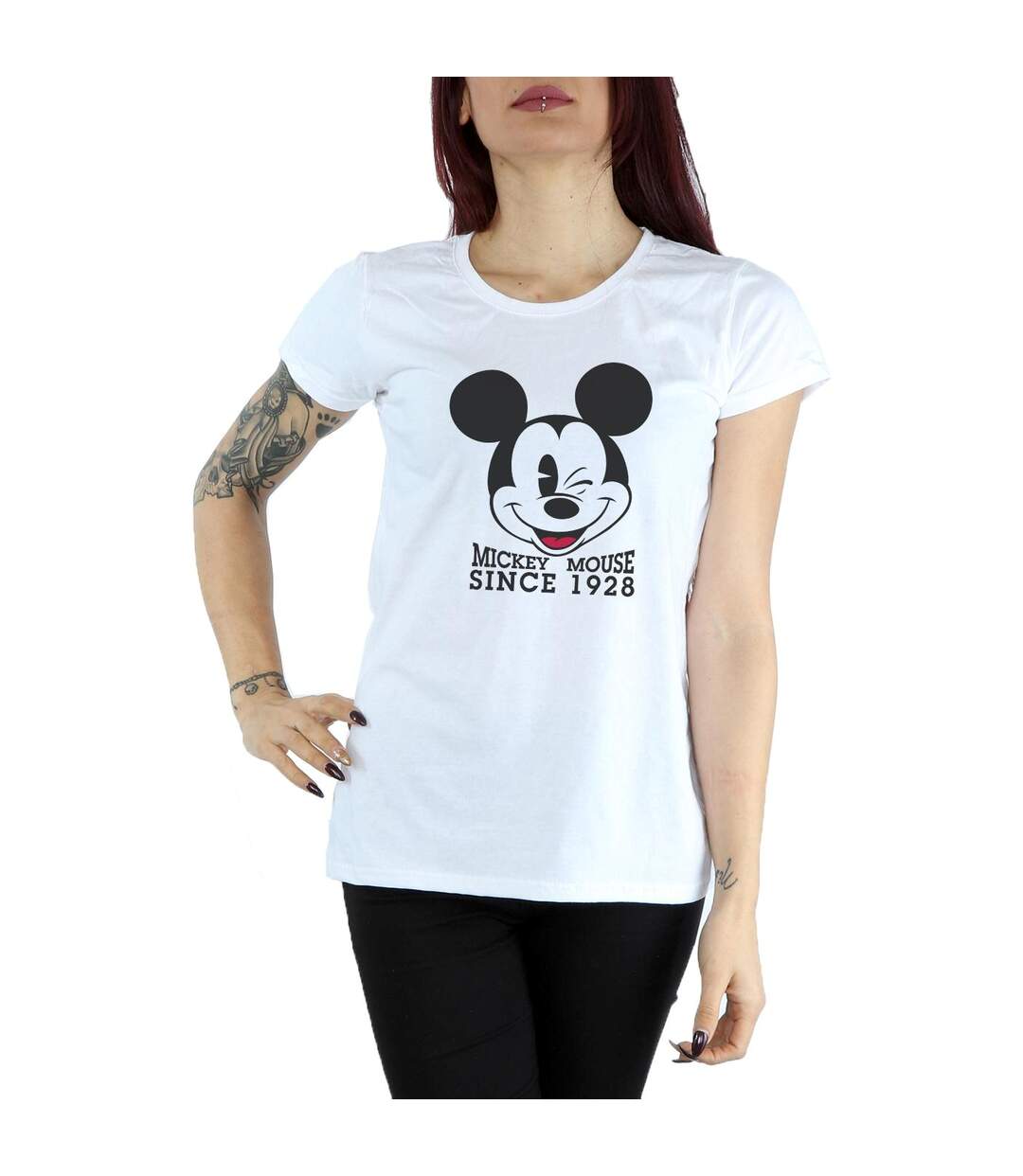 Disney T-shirt en coton Femmes/Ladies Mickey Mouse Since 1928 (Blanc) - UTBI30949-3