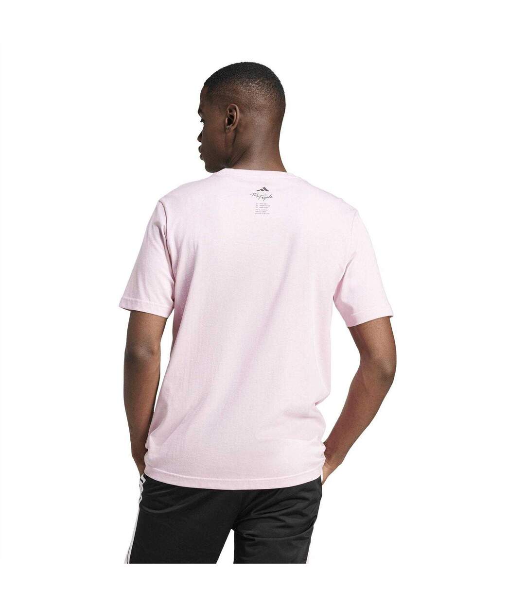 Mens Drink Logo T-shirt Pink Adidas-4