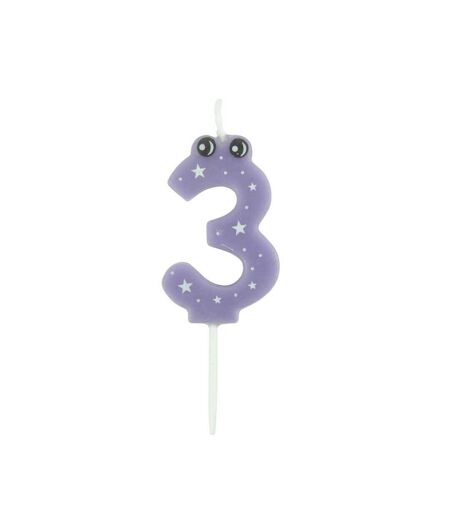 Bougie d'Anniversaire Chiffre 3 5cm Violet