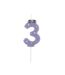 Bougie d'Anniversaire Chiffre 3 5cm Violet-1